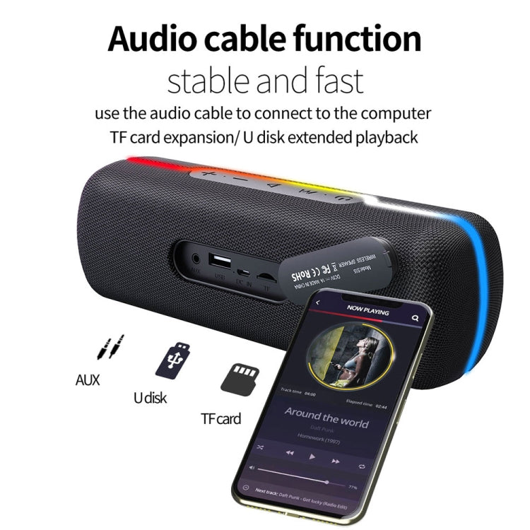 ZEALOT S55 ポータブルステレオ Bluetoothスピーカー 内蔵マイク付き、ハンズフリー通話＆TFカード＆AUX対応