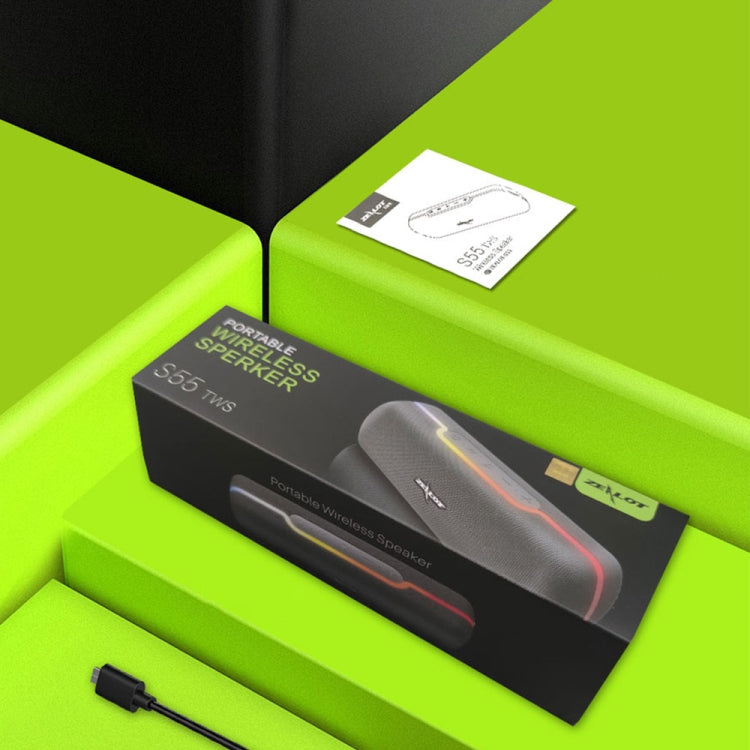 ZEALOT S55 ポータブルステレオ Bluetoothスピーカー 内蔵マイク付き、ハンズフリー通話＆TFカード＆AUX対応