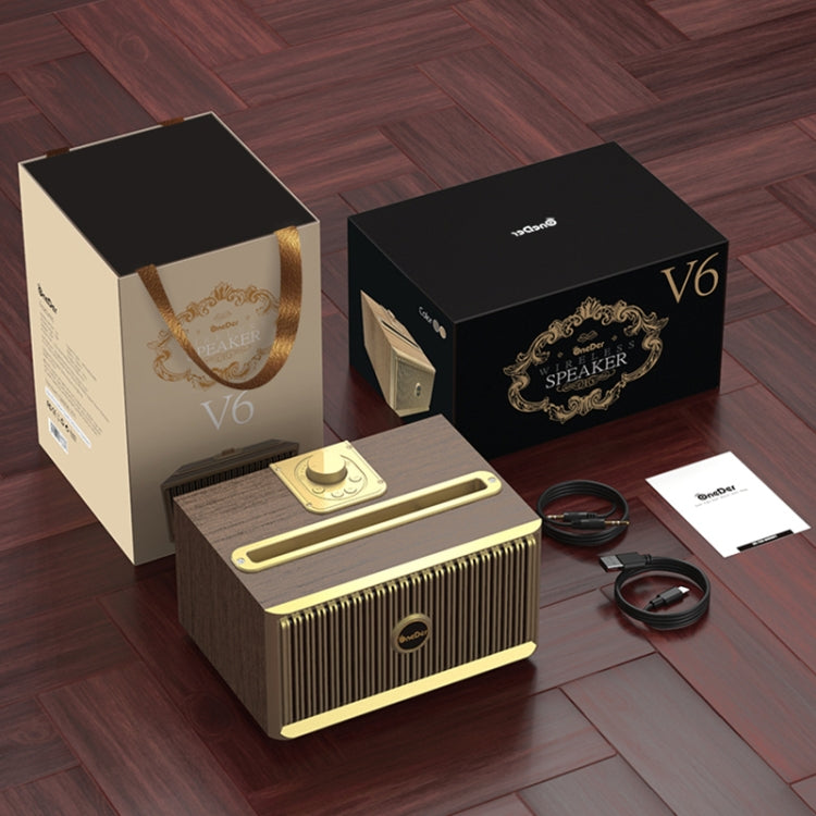 Oneder V6 ポータブルワイヤレスBluetoothスピーカー、ハンズフリー＆FM＆TFカード＆AUX＆USBドライブ対応