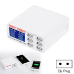 899 30W QC 3.0 6 USBポート高速充電器 LCDデジタルディスプレイ付き、EUプラグ、899