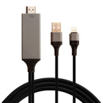 8ピンオスからHDMI＆USBオスアダプターケーブル 長さ: 2m 8ピンオス