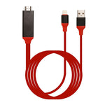 8ピンオスからHDMI＆USBオスアダプターケーブル 長さ: 2m 8ピンオス