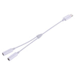 MH027 16cm 2イン1 デュアル3.5mmメスから8ピンオスオーディオアダプター