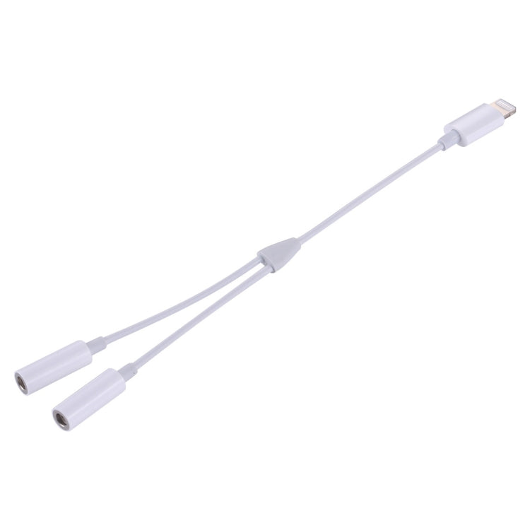 MH027 16cm 2イン1 デュアル3.5mmメスから8ピンオスオーディオアダプター