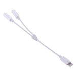 MH027 16cm 2イン1 デュアル3.5mmメスから8ピンオスオーディオアダプター