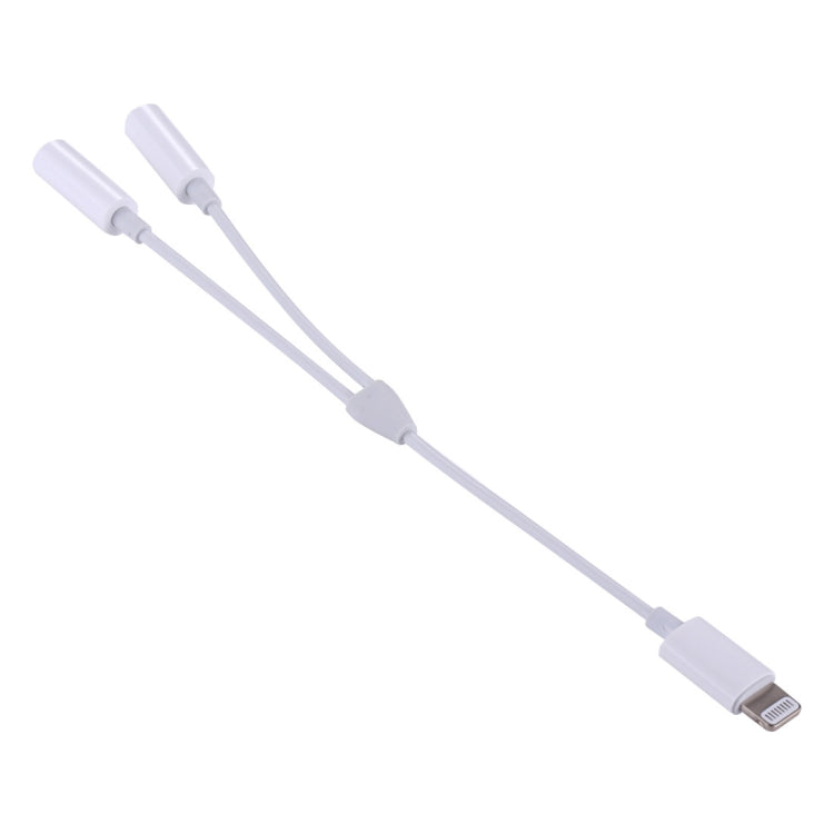MH027 16cm 2イン1 デュアル3.5mmメスから8ピンオスオーディオアダプター