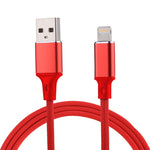 1m 2A USB to 8ピン ナイロン編みスタイル データ同期充電ケーブル、8ピン ピンク、8ピン ブルー、8ピン レッド、8ピン ホワイト