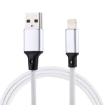 1m 2A USB to 8ピン ナイロン編みスタイル データ同期充電ケーブル、8ピン ピンク、8ピン ブルー、8ピン レッド、8ピン ホワイト