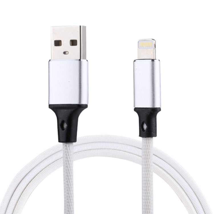 1m 2A USB to 8ピン ナイロン編みスタイル データ同期充電ケーブル、8ピン ピンク、8ピン ブルー、8ピン レッド、8ピン ホワイト
