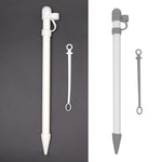 3-in-1 シリコン保護カバー＋タッチキャップペン＋ニップペンケース Apple Pencil用、グレー、ホワイト