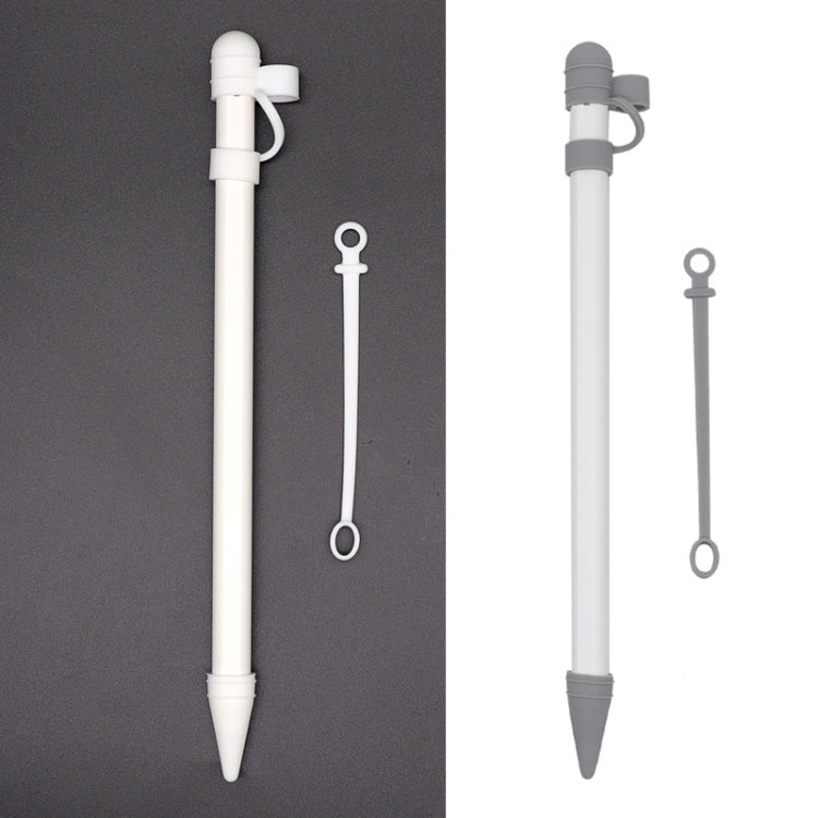 3-in-1 シリコン保護カバー＋タッチキャップペン＋ニップペンケース Apple Pencil用、グレー、ホワイト