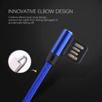 1m 2.4A出力 USB to 8ピン ダブルエルボーデザイン ナイロン編みスタイル データ同期充電ケーブル、8ピン ダークブルー、8ピン ブルー、8ピン レッド、8ピン ブラック、8ピン コーヒー