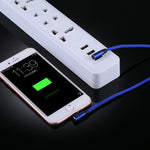 1m 2.4A出力 USB to 8ピン ダブルエルボーデザイン ナイロン編みスタイル データ同期充電ケーブル、8ピン ダークブルー、8ピン ブルー、8ピン レッド、8ピン ブラック、8ピン コーヒー