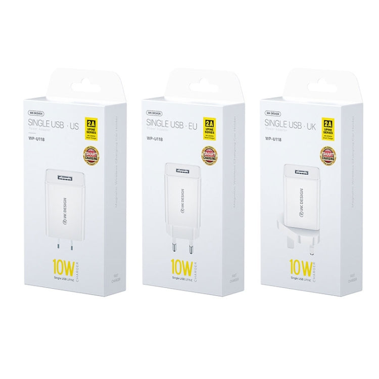 WK WP-U118 10W シングルUSBポート トラベルチャージャー 電源アダプター、USプラグ、WP-U118 USプラグ