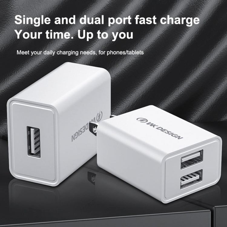 WK WP-U119 10W デュアルUSBポート トラベルチャージャー 電源アダプター、USプラグ、WP-U119 USプラグ