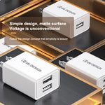 WK WP-U119 10W デュアルUSBポート トラベルチャージャー 電源アダプター、USプラグ、WP-U119 USプラグ