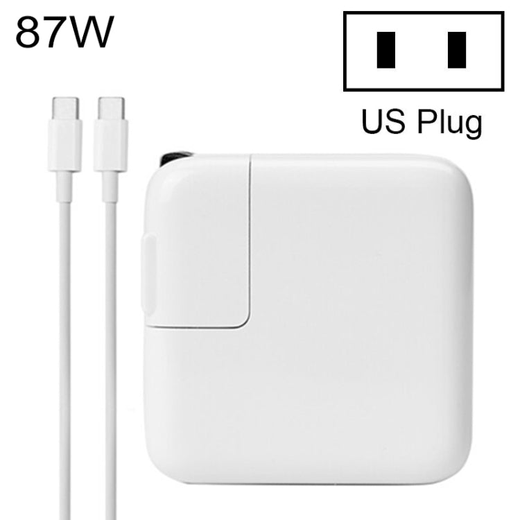 87W Type-C パワーアダプター ポータブル充電器 1.8m Type-C 充電ケーブル付き、USプラグ、87W USプラグ