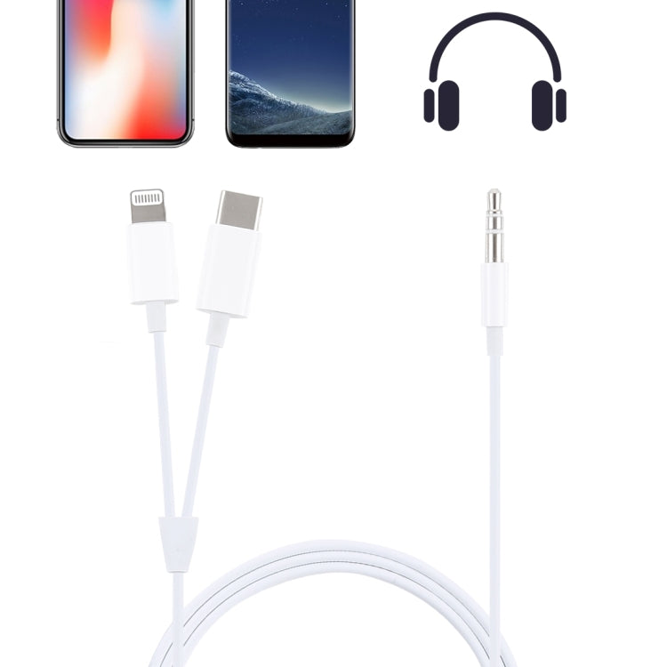 MH-CM32 8ピン＆タイプCから3.5mmジャック携帯電話用オーディオケーブル MH-CM32
