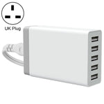 XBX09 40W 5V 8A 5ポートUSB急速充電器 トラベルチャージャー、UKプラグ（ブラック）、XBX09、8A