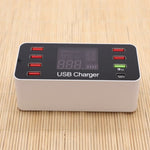 A9+ 多機能 AC 100V~240V 8ポート USB デジタル表示 LCD 着脱式充電ステーション スマートチャージャー、QC3.0対応、A9+