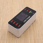 A9+ 多機能 AC 100V~240V 8ポート USB デジタル表示 LCD 着脱式充電ステーション スマートチャージャー、QC3.0対応、A9+