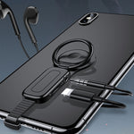 LXS08 8ピン to 8ピン + 3.5mmオーディオプラグ リングホルダー 急速充電アダプター、8ピン + 3.5mm