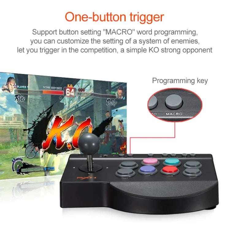 PXN PXN-0082 グラディエーター ストリートマシン ゲームハンドル ロッカーコントローラー Nintendo Switch / PC / Android システム / PS3 / PS4 / XboxOne 用、PXN-0082