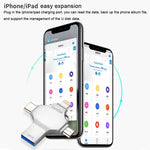 4in1 16GB USB 3.0 + 8ピン + Micro USB + USB-C / Type-C デュアルユースフラッシュドライブ OTG機能付き、16GB