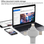 4in1 32GB USB 3.0 + 8ピン + Micro USB + USB-C / Type-C デュアルユースフラッシュドライブ OTG機能付き、32GB