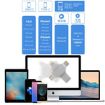 4in1 32GB USB 3.0 + 8ピン + Micro USB + USB-C / Type-C デュアルユースフラッシュドライブ OTG機能付き、32GB