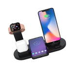 HQ-UD15 5in1 8ピン + Micro USB + USB-C / Type-C インターフェース + 8ピンイヤホン充電インターフェース + ワイヤレス充電チャージャーベース 時計スタンド付き（ホワイト）、ワイヤレス充電対応ブラック、ワイヤレス充電対応ホワイト、ワイヤレス充電対応シルバー
