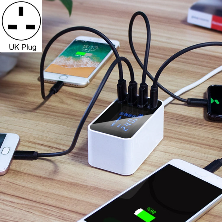 CDA30 20W 3 USBポート + USB-C / Type-Cポート 多機能充電器 LEDディスプレイ付き、UKプラグ、UKプラグ
