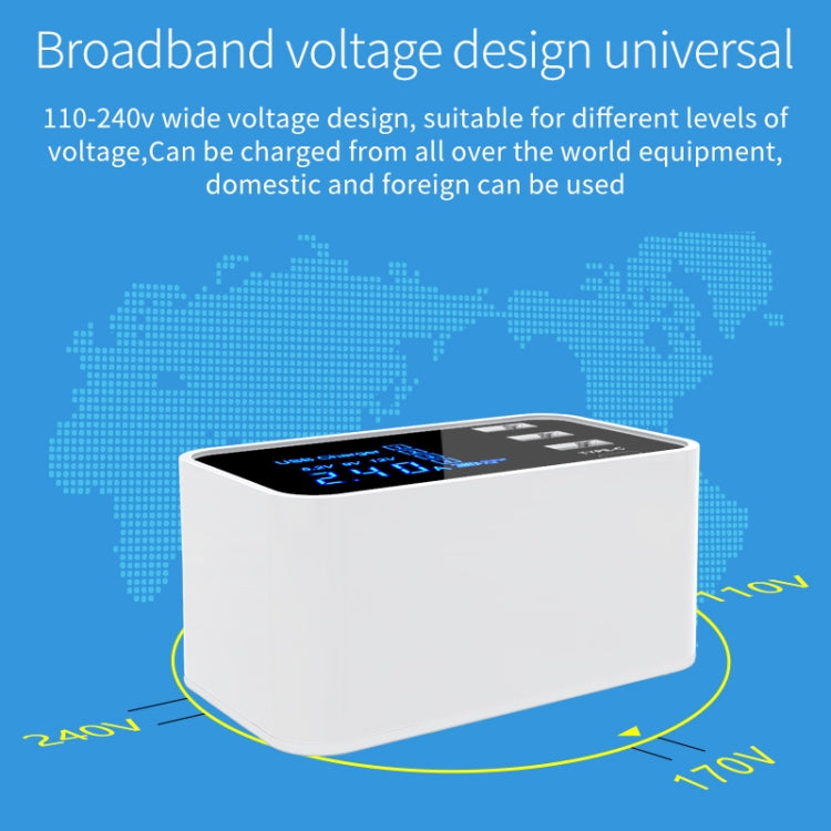 CDA30 20W 3 USBポート + USB-C / Type-Cポート 多機能充電器 LEDディスプレイ付き、UKプラグ、UKプラグ