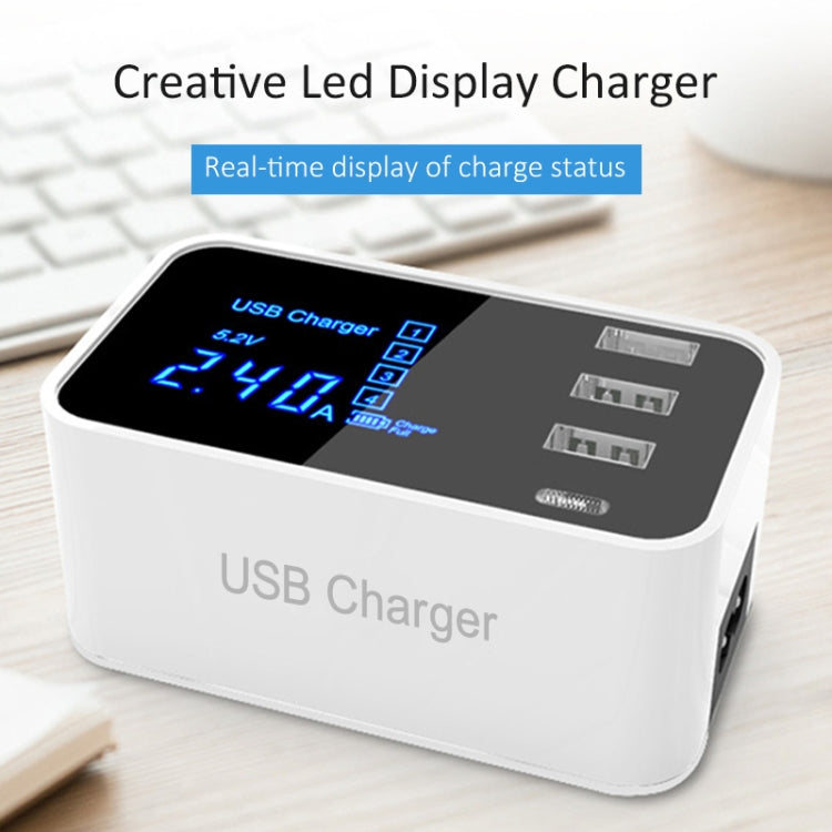 CDA30 20W 3 USBポート + USB-C / Type-Cポート 多機能充電器 LEDディスプレイ付き、UKプラグ、UKプラグ