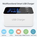 CDA30 20W 3 USBポート + USB-C / Type-Cポート 多機能充電器 LEDディスプレイ付き、UKプラグ、UKプラグ