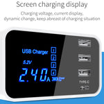CDA30 20W 3 USBポート + USB-C / Type-Cポート 多機能充電器 LEDディスプレイ付き、UKプラグ、UKプラグ