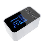 CDA30 20W 3 USBポート + USB-C / Type-Cポート 多機能充電器 LEDディスプレイ付き、USプラグ、USプラグ