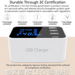 CDA30 20W 3 USBポート + USB-C / Type-Cポート 多機能充電器 LEDディスプレイ付き、USプラグ、USプラグ