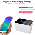 CDA33Q 40W QC 3.0 USB + 3 USBポート + USB-C / Type-Cポート 多機能充電器 LEDディスプレイ付き、UKプラグ、UKプラグ