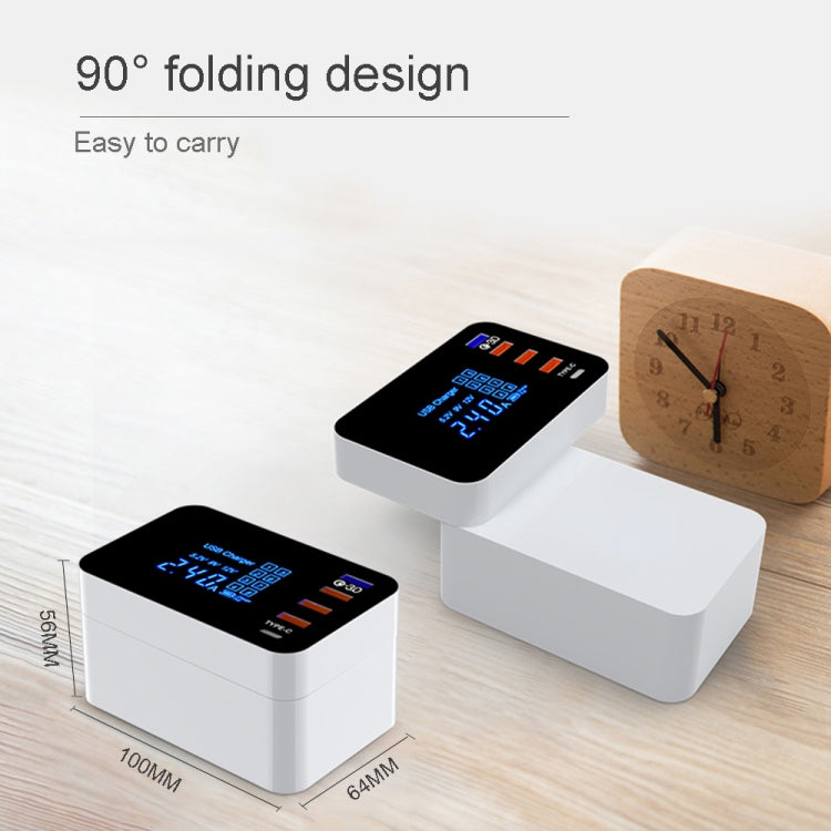 CDA33Q 40W QC 3.0 USB + 3 USBポート + USB-C / Type-Cポート 多機能充電器 LEDディスプレイ付き、UKプラグ、UKプラグ