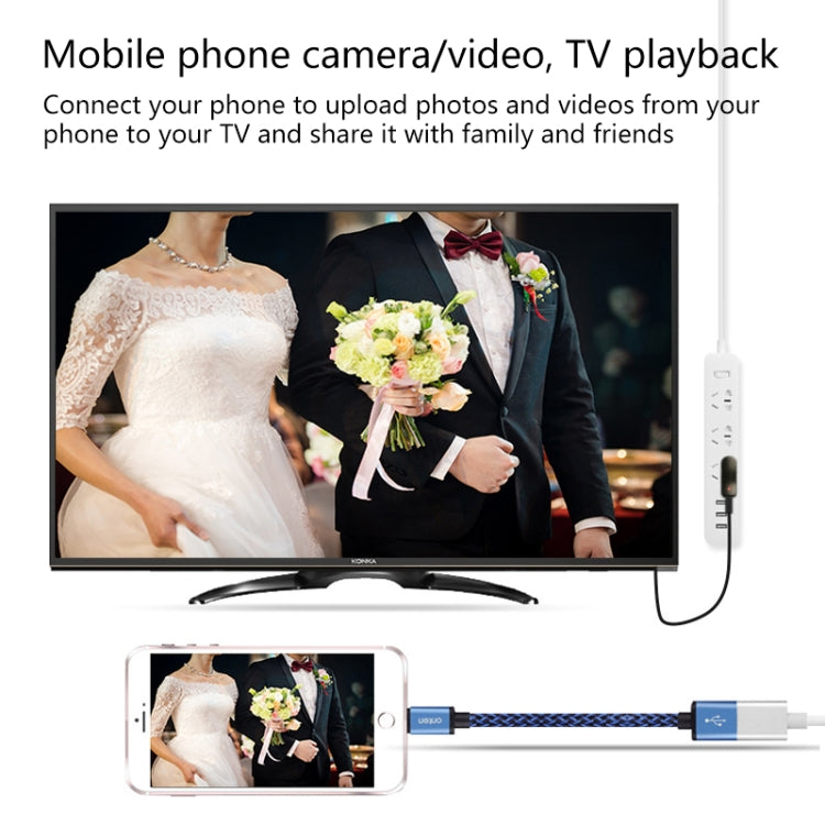 Onten 7562 USBメスからHDMI電話用HDTVアダプターケーブル iPhone / Android対応