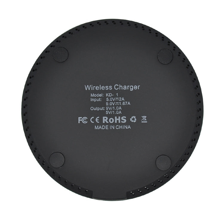 KD-1 超薄型 10W 急速充電ワイヤレス充電器 Androidスマホ＆iPhone対応、急速充電、ブラック