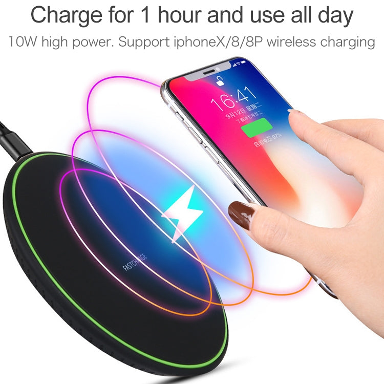 KD-1 超薄型 10W 急速充電ワイヤレス充電器 Androidスマホ＆iPhone対応、急速充電、ブラック