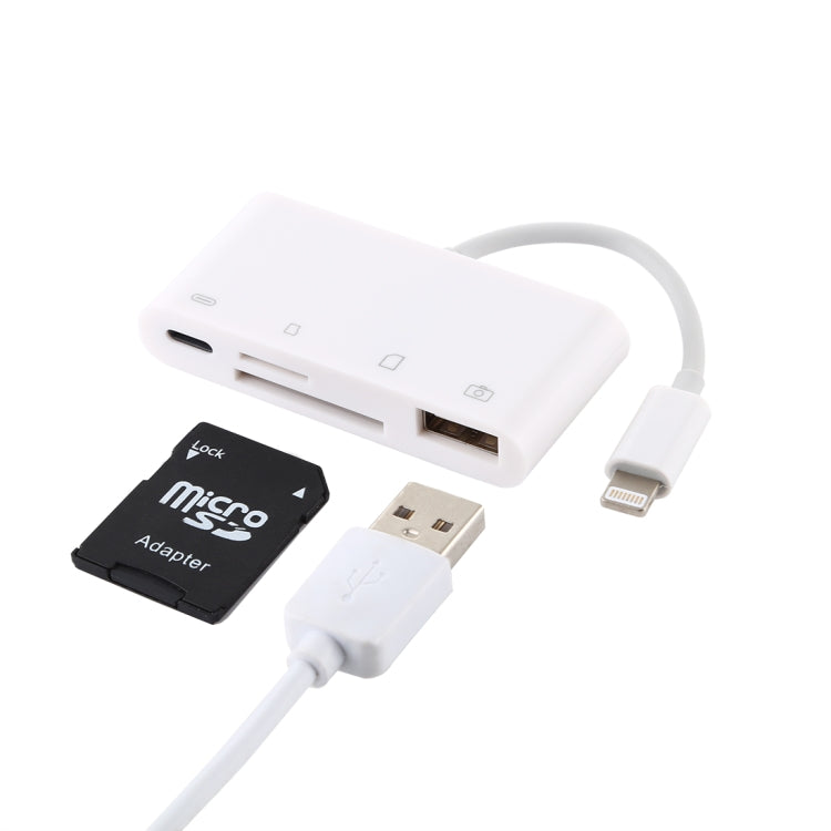 NK-108L 8ピン to USB + TFカード + SDカード カメラリーダーアダプター、iOS 9.1以上対応、NK-108L