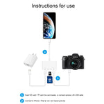 NK-108L 8ピン to USB + TFカード + SDカード カメラリーダーアダプター、iOS 9.1以上対応、NK-108L