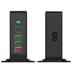 F88 3 x USB + 2 x USB-C / Type-C ポート QC3.0 デスクトップ充電器、F88