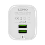 LDNIO A201 2.4A デュアルUSB 充電ヘッド トラベル直充電 携帯電話アダプター チャージャー マイクロUSBデータケーブル付き、マイクロUSB