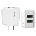 LDNIO A2201 2.4A デュアルUSB 充電ヘッド トラベル直充電 携帯電話アダプター チャージャー 8ピンデータケーブル付き、8ピン