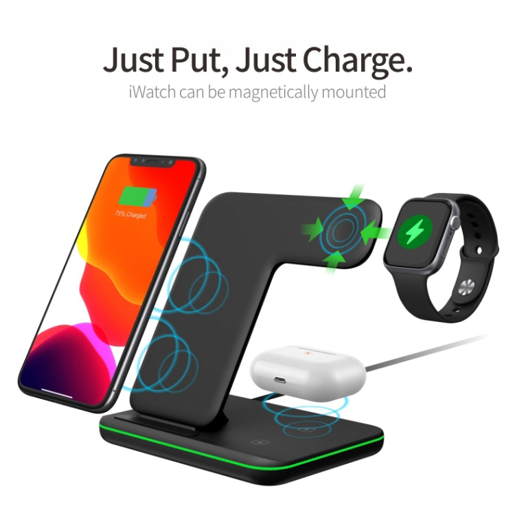 Z5A QI 縦型マグネット式ワイヤレス充電器 モバイルフォン＆Apple Watch＆AirPods / Samsung Galaxy Buds / Huawei Free Buds対応、タッチリングライト付き、Z5A