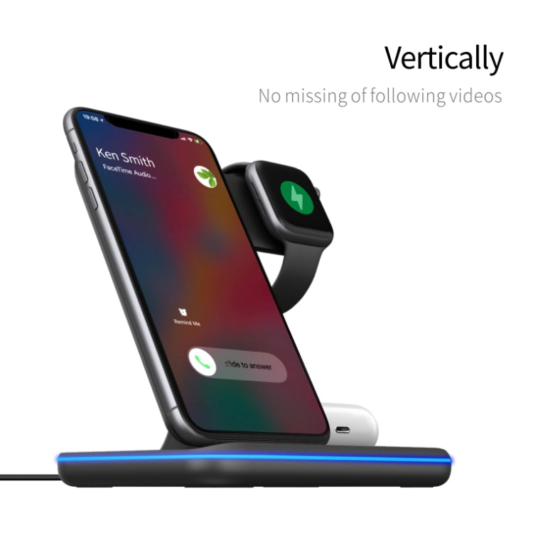 Z5A QI 縦型マグネット式ワイヤレス充電器 モバイルフォン＆Apple Watch＆AirPods / Samsung Galaxy Buds / Huawei Free Buds対応、タッチリングライト付き、Z5A